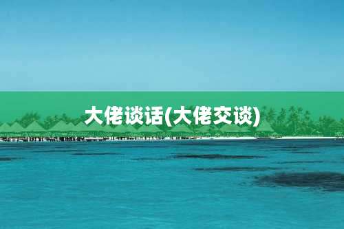 大佬谈话(大佬交谈)