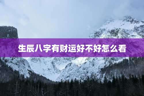 生辰八字有财运好不好怎么看