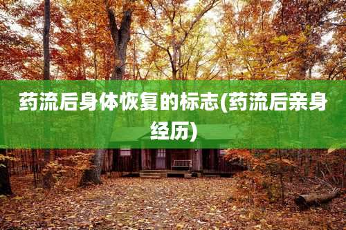 药流后身体恢复的标志(药流后亲身经历)