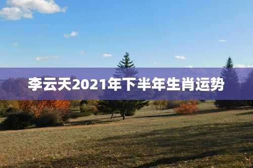李云天2021年下半年生肖运势