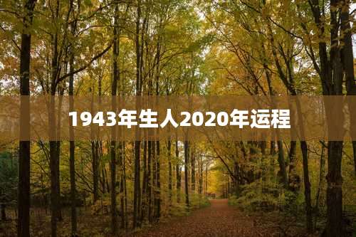 1943年生人2020年运程