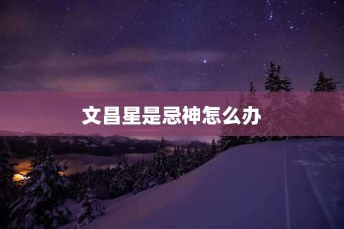 文昌星是忌神怎么办