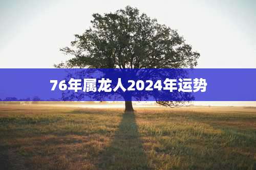 76年属龙人2024年运势