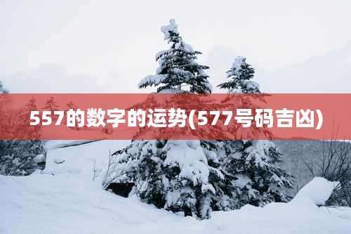557的数字的运势(577号码吉凶)