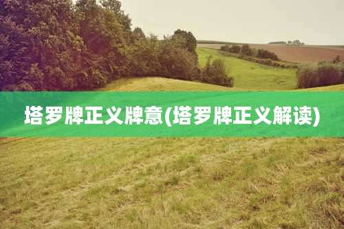 塔罗牌正义牌意(塔罗牌正义解读)