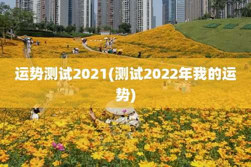运势测试2021(测试2022年我的运势)