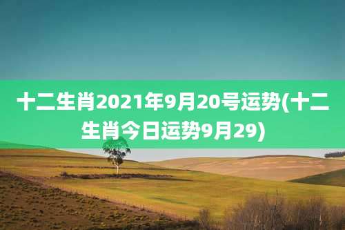 十二生肖2021年9月20号运势(十二生肖今日运势9月29)