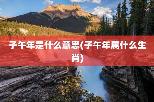 子午年是什么意思(子午年属什么生肖)