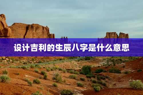 设计吉利的生辰八字是什么意思