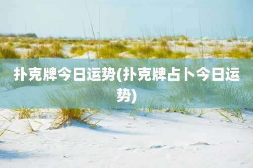 扑克牌今日运势(扑克牌占卜今日运势)