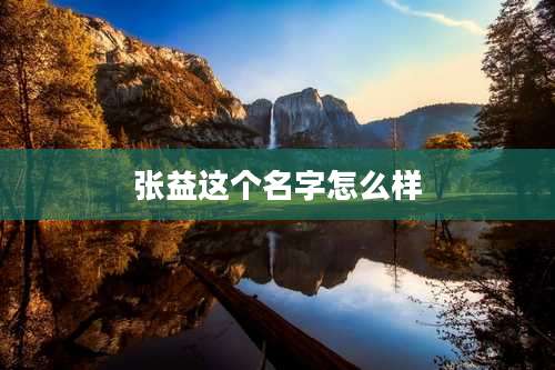 张益这个名字怎么样