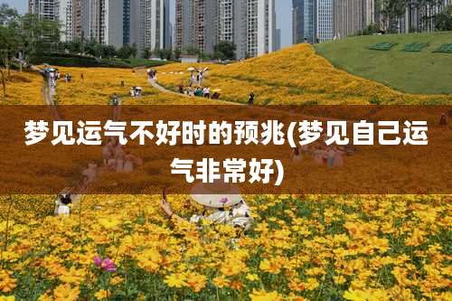 梦见运气不好时的预兆(梦见自己运气非常好)