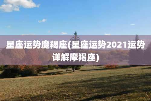 星座运势魔羯座(星座运势2021运势详解摩羯座)