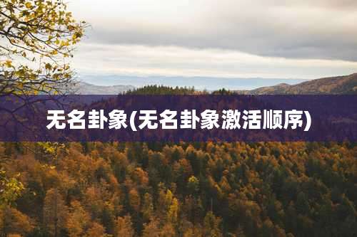 无名卦象(无名卦象激活顺序)