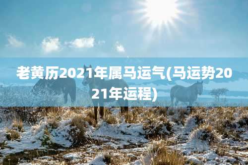 老黄历2021年属马运气(马运势2021年运程)