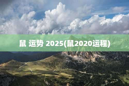 鼠 运势 2025(鼠2020运程)