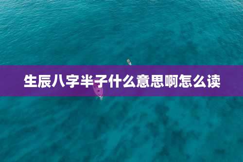 生辰八字半子什么意思啊怎么读