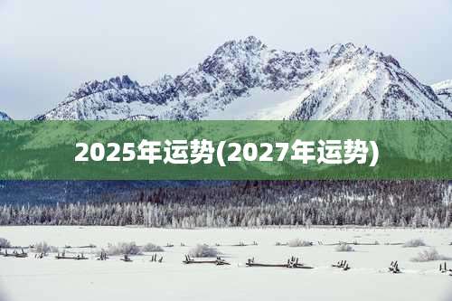 2025年运势(2027年运势)