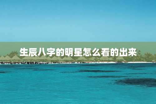 生辰八字的明星怎么看的出来
