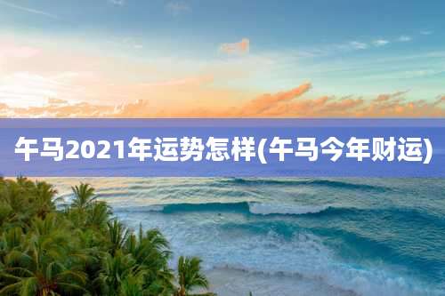午马2021年运势怎样(午马今年财运)