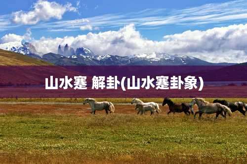 山水蹇 解卦(山水蹇卦象)