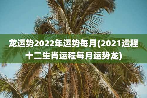 龙运势2022年运势每月(2021运程十二生肖运程每月运势龙)