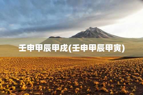 壬申甲辰甲戌(壬申甲辰甲寅)