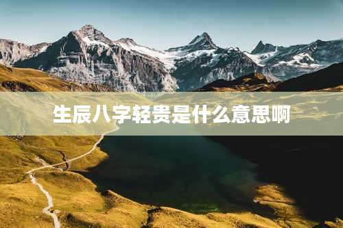 生辰八字轻贵是什么意思啊