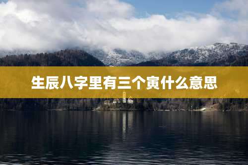 生辰八字里有三个寅什么意思