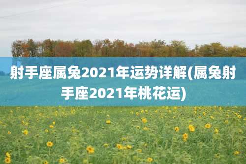 射手座属兔2021年运势详解(属兔射手座2021年桃花运)