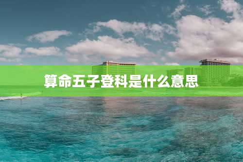 算命五子登科是什么意思