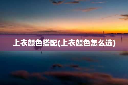 上衣颜色搭配(上衣颜色怎么选)