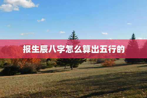 报生辰八字怎么算出五行的