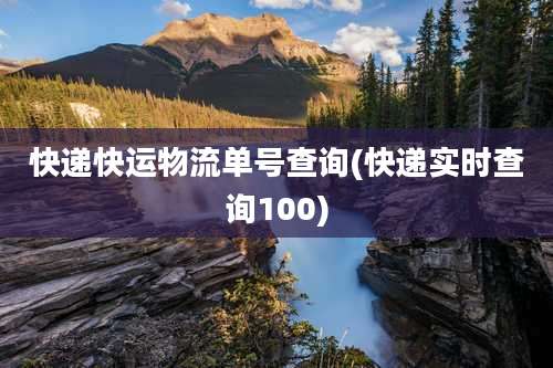 快递快运物流单号查询(快递实时查询100)