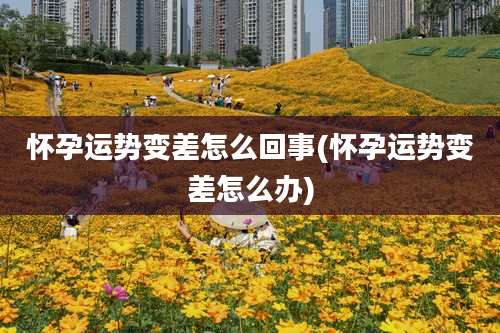 怀孕运势变差怎么回事(怀孕运势变差怎么办)