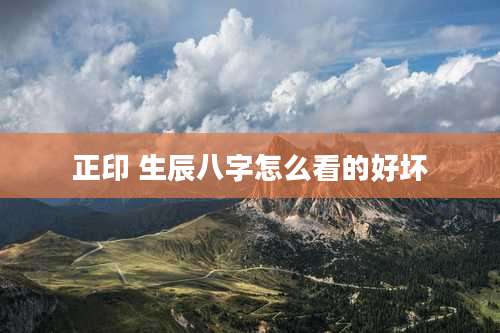 正印 生辰八字怎么看的好坏