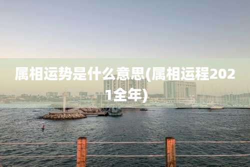 属相运势是什么意思(属相运程2021全年)