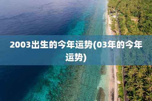 2003出生的今年运势(03年的今年运势)
