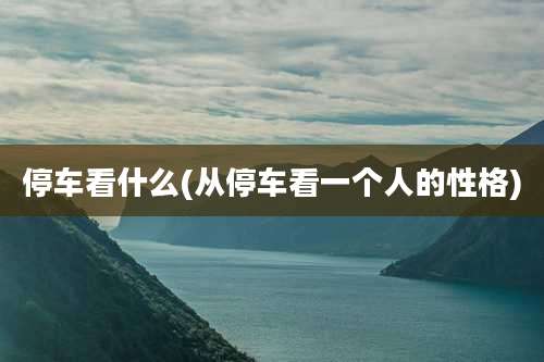 停车看什么(从停车看一个人的性格)