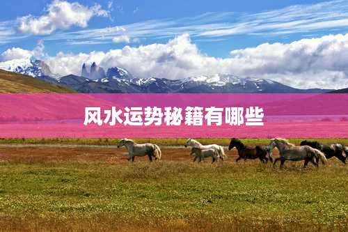 风水运势秘籍有哪些