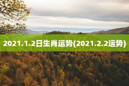 2021.1.2日生肖运势(2021.2.2运势)