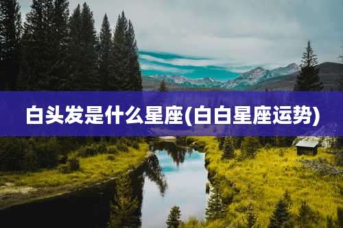 白头发是什么星座(白白星座运势)