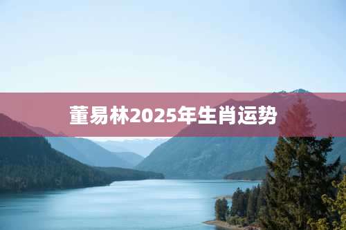 董易林2025年生肖运势