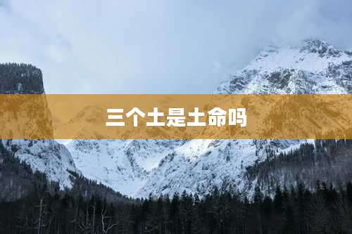 三个土是土命吗
