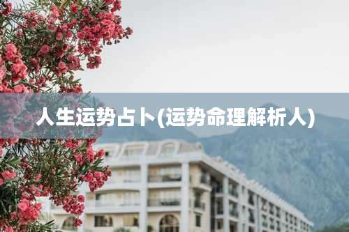 人生运势占卜(运势命理解析人)