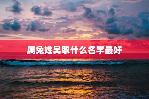 属兔姓吴取什么名字最好