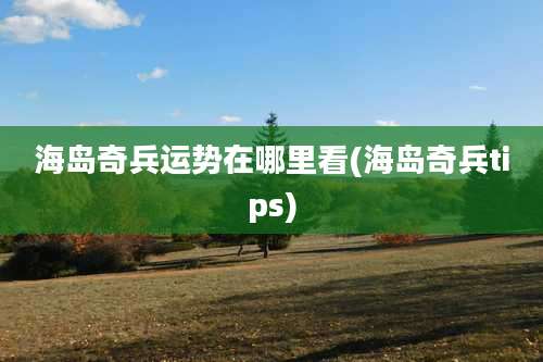 海岛奇兵运势在哪里看(海岛奇兵tips)