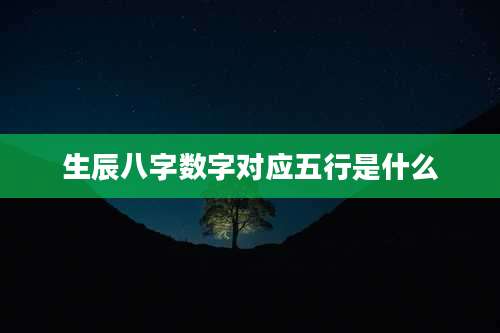 生辰八字数字对应五行是什么