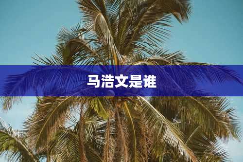 马浩文是谁