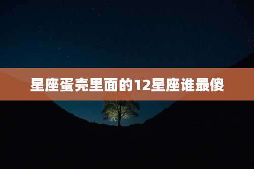 星座蛋壳里面的12星座谁最傻